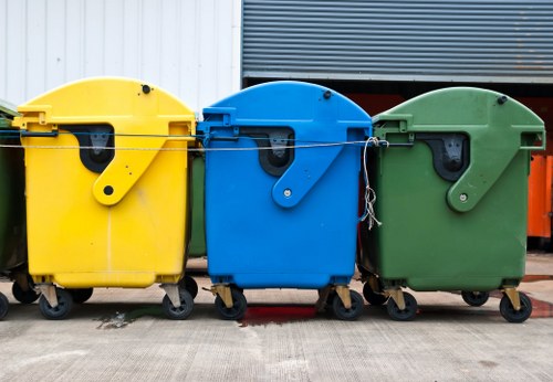 Construction site with waste removal services in Southwark