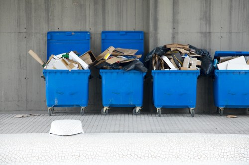 Recycling process of waste from a skip in Southwark