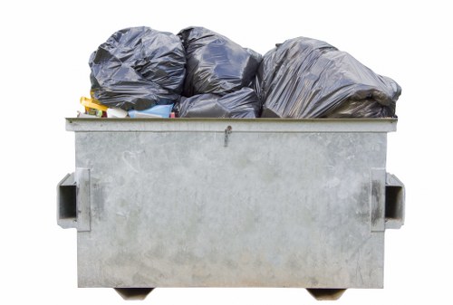 Hazardous waste containers in Southwark disposal facility