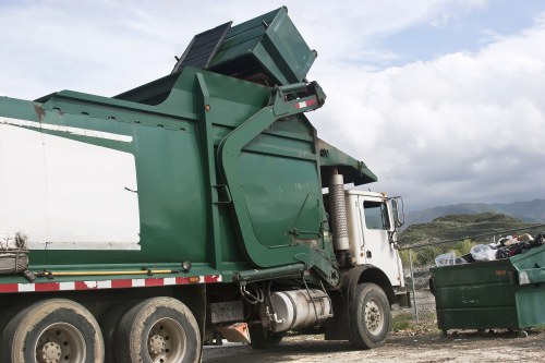Customer service representative assisting a customer with skip rental