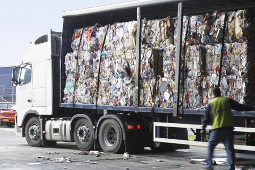 Various types of builders waste materials ready for removal