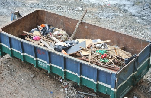 Southwark skip hire truck arriving at a residential site